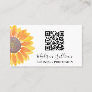 QR Code Your Business Or Profession Sunflower Business Card