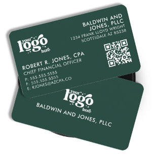 QR Code Your Logo Plain White Generic Design Business Card