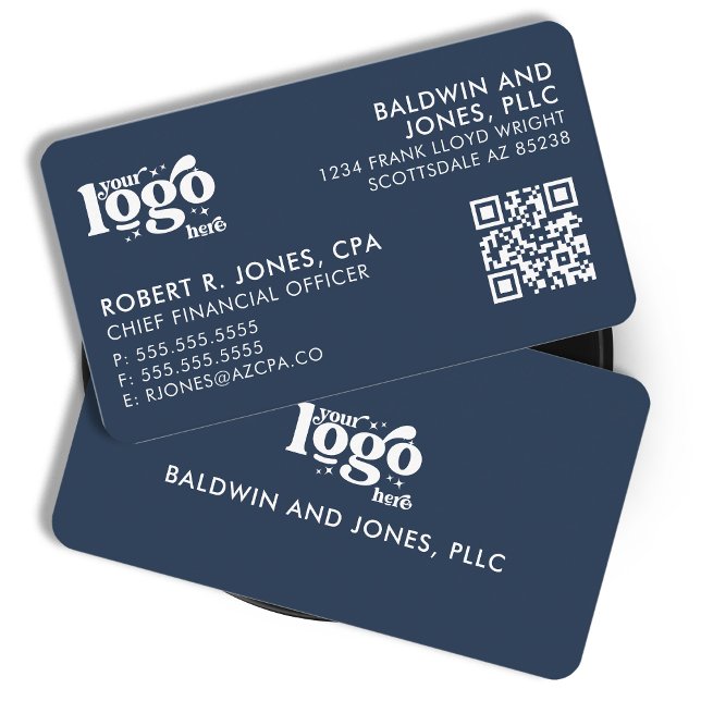 QR Code Your Logo Plain White Generic Design Business Card (Creator Uploaded)