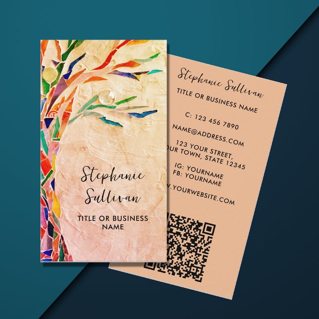 QR Code Your Profession Terracotta Business Card (Creator Uploaded)