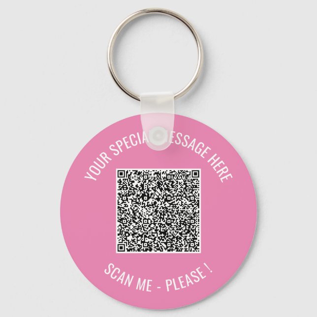 QR Code Your Special Message Modern Surprise Gift  Key Ring (Front)