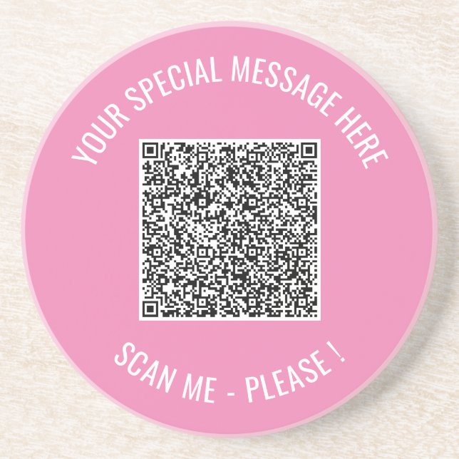 QR Code Your Special Message Surprise Gift Coaster (Front)