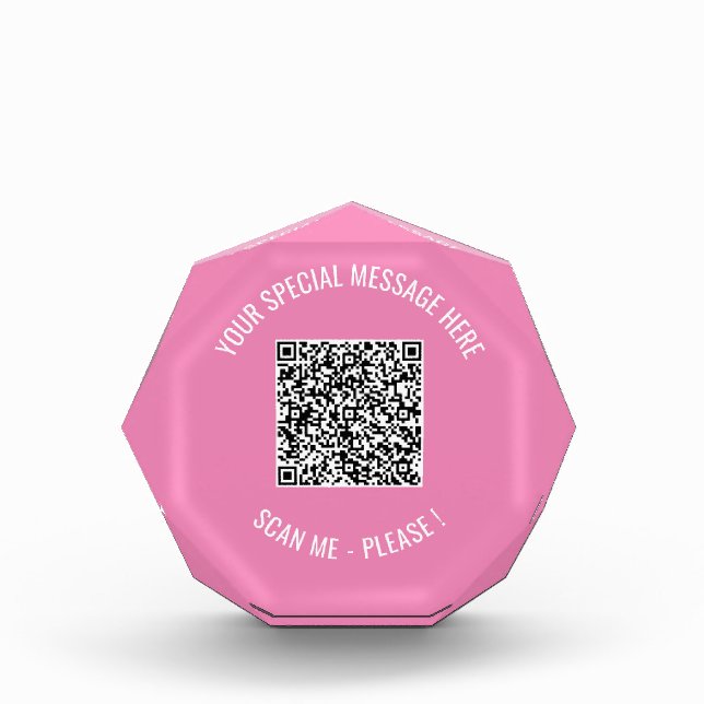 QR Code Your Special Message Surprise Photo Block (Front)