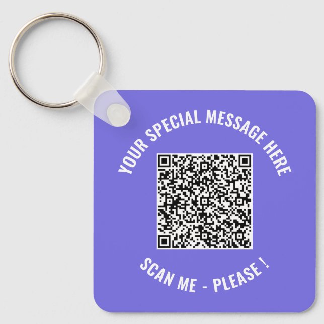 QR Code Your Special Surprise Info Keychain Gift  (Front)