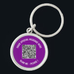 QR Code Your Special Text Surprise Gift Keychain<br><div class="desc">Choose Colors and Font - Your Special QR Code Info and Custom Text Personalized Modern Gift - Add Your QR Code - Image or Logo - photo / Text - Name or other info / message - Resize and Move or Remove / Add Elements - Image / Text with Customization...</div>