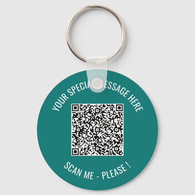 QR Code Your Text Message Surprise Keychain Gift (Front)