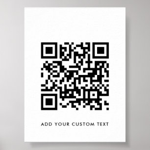 QR Code   Your Text Modern Minimalist Simple Poster