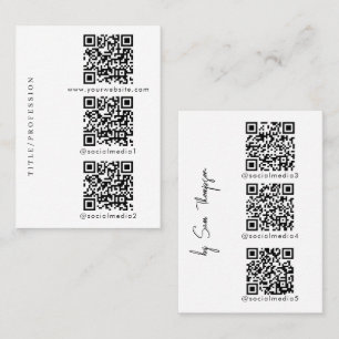 QR Codes 6 Scannable Website & Social Media Links Calling Card