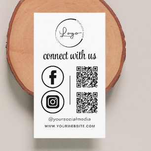 QR Connect With Us Business Logo Social Media Business Card