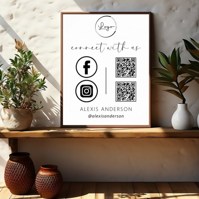 QR Connect With Us Business Logo Social Media Poster (Creator Uploaded)