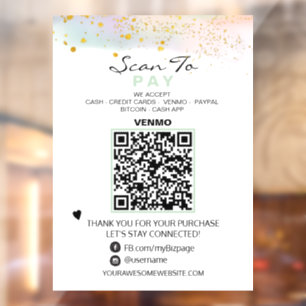 *~* QR Glitter PASTEL  Scan to Pay Payment Window