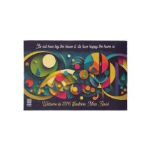 QR Home Abstract Colours Entry Rug Welcome Mat
