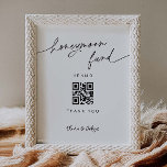 QR Honeymoon Fund Wedding Reception Donation Sign<br><div class="desc">Add our paper sign to collect cash donations for your honeymoon at your wedding. This item is part of our Olivia collection O100,  please visit our store to shop matching items.</div>