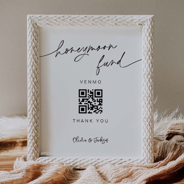 QR Honeymoon Fund Wedding Reception Donation Sign (Creator Uploaded)