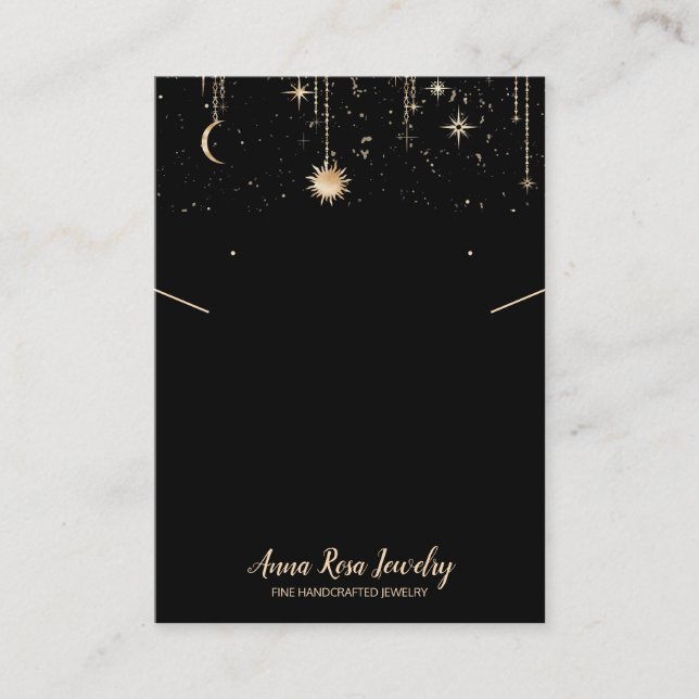 *~* QR Logo Cosmic Moon Jewellery Earring  Necklac Business Card (Front)