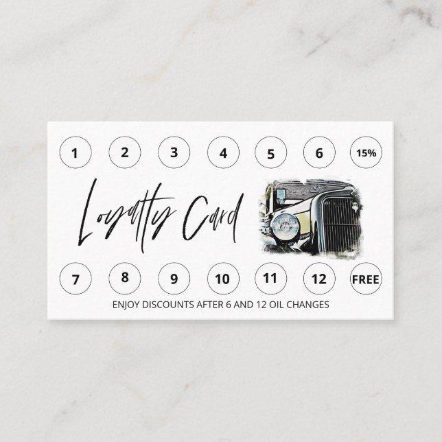 *~* QR Lube Car Wash - LOGO Rewards Auto Thank you Loyalty Card (Front)