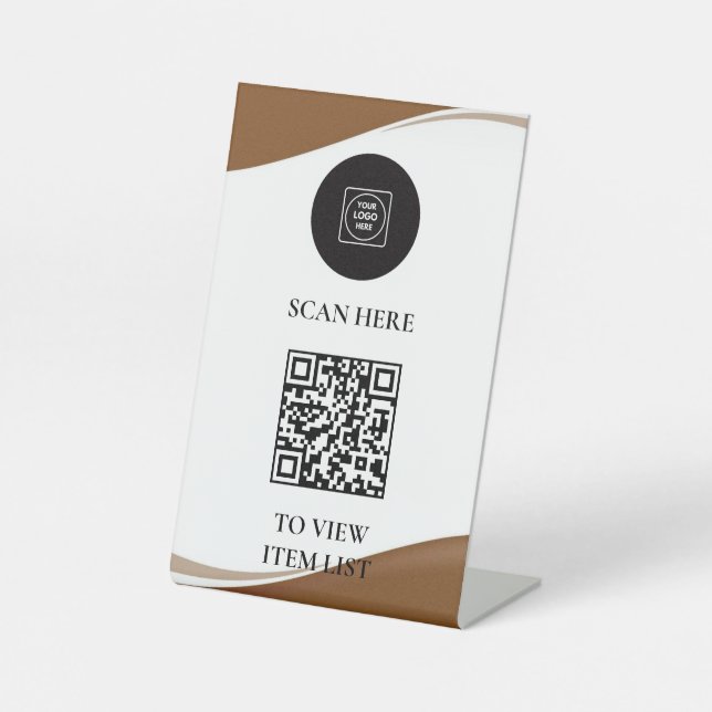 QR Menu Pedestal display holder Sign (Front)