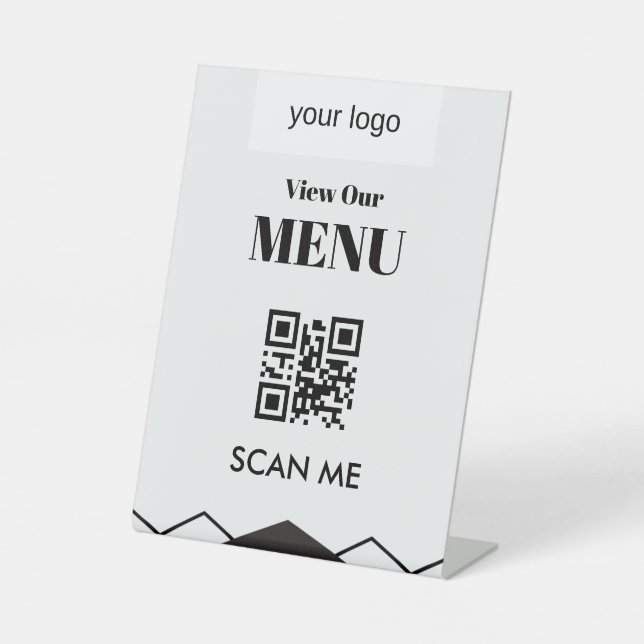 QR menu Pedestal Sign (Front)