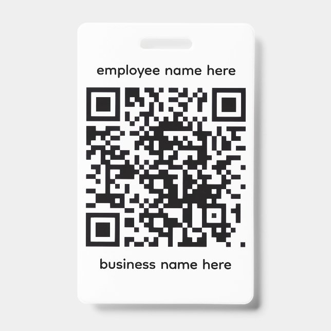 QR Name Badge ID Badge (Front)