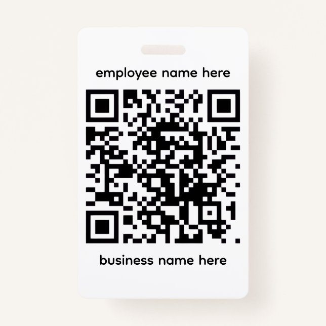 QR Name Badge ID Badge (Front)