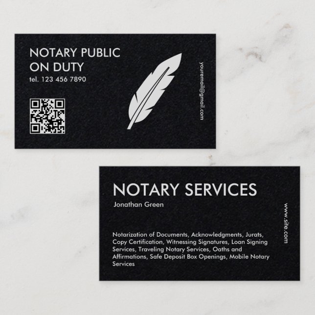 QR Notary Public Business Card (Front/Back)