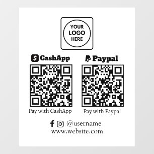 QR Payment CashApp & PayPal Business Display