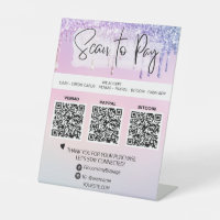 *~* QR PAYMENT -  Table Tent tabletop Pedestal