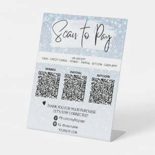 *~* QR PAYMENT Table Tent tabletop Pedestal Sign