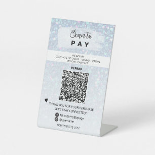 *~* QR PAYMENT Table top Table Tent  Pedestal Sign