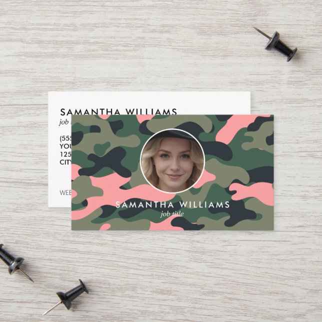 QR Photo Military Army Calling Card (Front/Back In Situ)