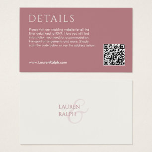 QR Pink & Ivory Wedding Registry Enclosure Card