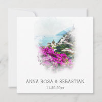 *~* QR POSITANO Italy Flowers AR20 RSVP Wedding