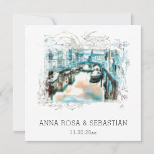 *~* QR POSITANO Italy Scroll AR20 RSVP Wedding Invitation