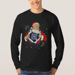 QR President Trump 45/47 Xmas Trump Dancing Code T-Shirt