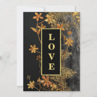 *~ QR RSVP AR26 Gold Lace LOVE 45 Luxury Wedding 