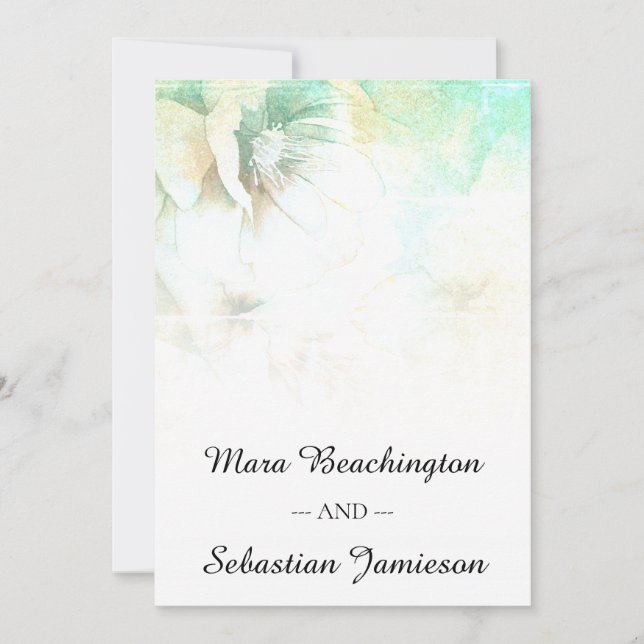 *~* QR RSVP Floral Glitter Rustic Barn Wedding Invitation (Front)