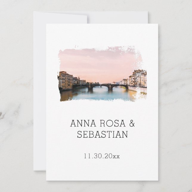 *~* QR RSVP Florence Italy Firenze AP12 Wedding  Invitation (Front)