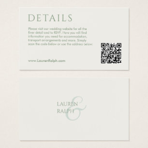 QR Sage & Ivory Gift Registry Enclosure Card
