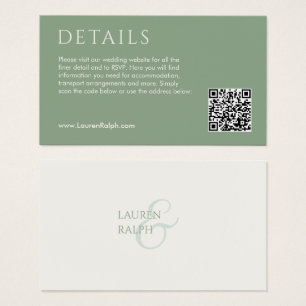 QR Sage & Ivory Wedding Registry Enclosure Card