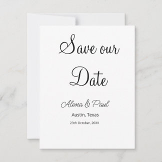 QR Save Our Date add photoname date black white Save The Date