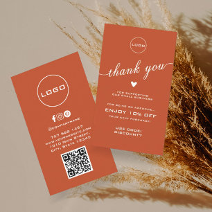 QR Scan Thank You Discount Logo Business Card