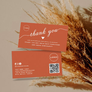 QR Scan Thank You Discount Logo Business Card