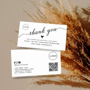 QR Scan Thank You Discount Logo Business Card