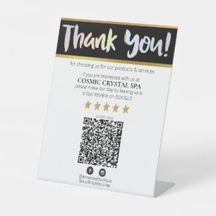 *~* QR THANK YOU REVIEW Pastel HOLO AP8 Pedestal S Sign