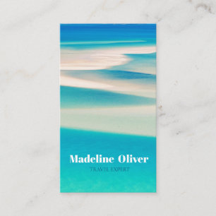 QR Travel Business Ocean Beach Sea Aqua Blue Card