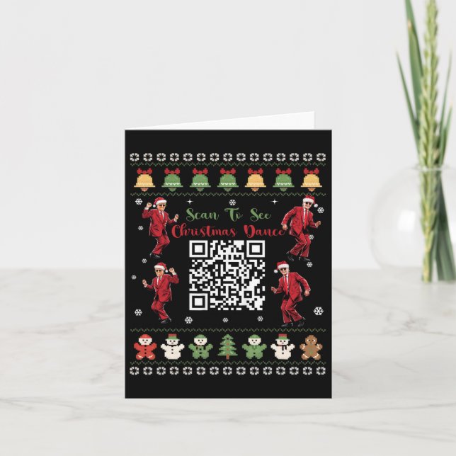 Qr Trump Dance Code President Dance Code Christmas Card (Front)