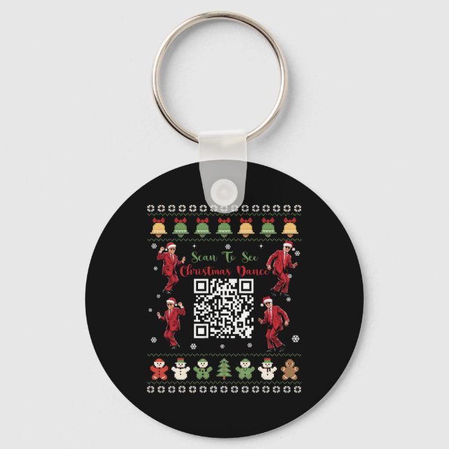 Qr Trump Dance Code President Dance Code Christmas Key Ring (Front)