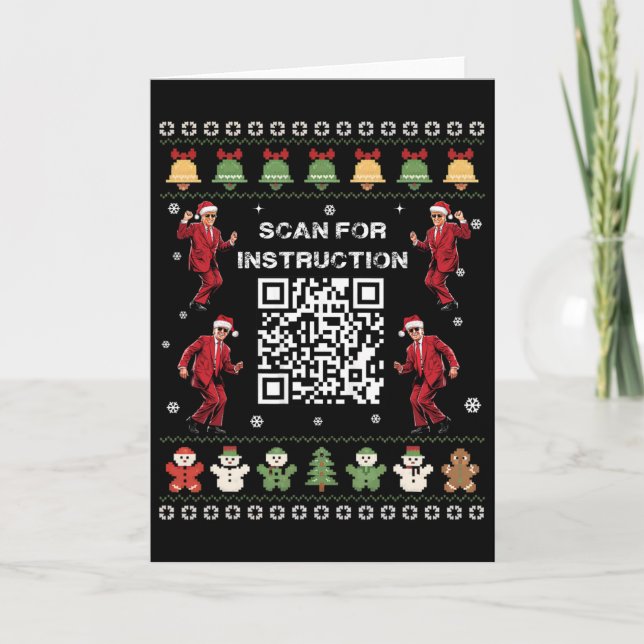 Qr Trump Dance Code President Scan For Instruction Card (Front)
