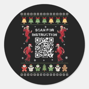 Qr Trump Dance Code President Scan For Instruction Classic Round Sticker