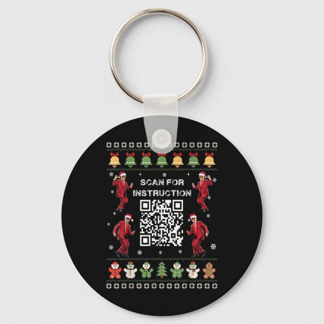 Qr Trump Dance Code President Scan For Instruction Key Ring (Front)